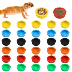 볏 도마뱀붙이 음식 및 물 급수 컵 30개 다채로운 그릇 거북이 작은 애완 동물 게용 파충류 접시 멀티컬러 141280, 볏 도마뱀붙이 음식 및 물 급수 컵 30개, 다채로운