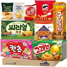 [블루존] 소소과자 9종 B세트 (칸쵸+씨리얼+고래밥+구운감자+프링글스 오리지널+맛동산+버터크래커+할리피뇨크래커+참쌀설병), 1개