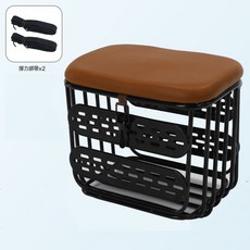 電動車兒童座椅前置儲物可上鎖電瓶車摩托車小孩寶寶安全坐椅, 1個, 509棕色+單座+無儲物袋+綁帶:1個