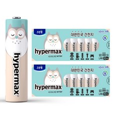 하이퍼맥스 알카라인 AA건전지 국산, 2개, 20개입(부엉이)