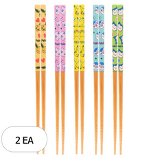 릴팡 아동용 포켓몬스터 대나무 젓가락 세트, 혼합색상, 2세트, 젓가락 5종