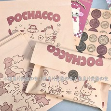 綫條牛皮紙卡通透明自封包裝袋加厚大容量可愛小卡打包材料禮品袋, 1個, 旗艦品質：加厚款（買10發20）實發20,ins風【15x16厘米】帕恰狗包裝袋