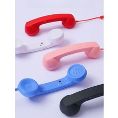 휴대폰 수화기 핸드셋 핸드폰 연결 C타입 전화기 레트로 블랙, 화이트