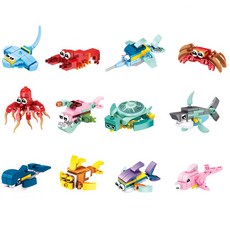 동물 조립블록 소형 블록 공룡 해양 세트 곤충 퍼즐 미니, A05, 1개