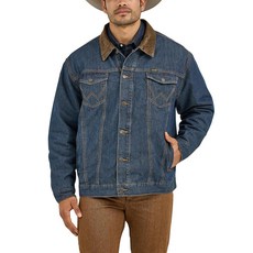 Wrangler 남성용 안감을 덧댄 웨스턴 스타일 데님 재킷 코트 129835