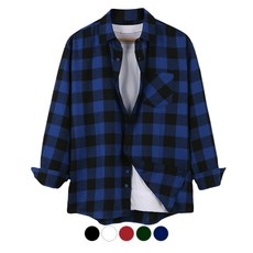 [오버나인] 남자 남성 루즈핏 남녀공용 체크 패턴 셔츠 남방