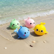 말랑 물풍선 바다친구들 물놀이 장난감, 1개, 고래-색상랜덤