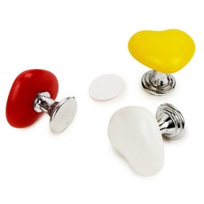 부착식 하트 손잡이 다용도 플라스틱 서랍 가구손잡이 무타공가구손잡이 무타공서랍손잡이, 옐로우