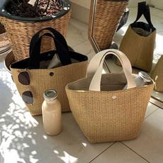 復古休閒手提草編包 夏季海邊度假風女包