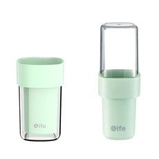 旅行漱口杯 一杯兩用 牙刷收納盒 環保洗漱杯 牙刷牙膏收納, 綠色, 1個