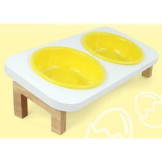 모서리 라운딩처리한 안전 애완동물 식탁(34cm 옐로우) 추천 반려 사료 견, 1개