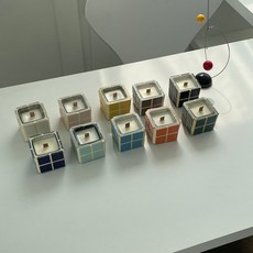 잔디트리 집들이 선물 큐브 우드 캔들 인테리어 방향소품, 블랙