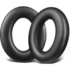 SOULWIT 교체용 이어패드-호환 모델 젠하이저 Sennheiser Momentum 4 오버/어라운드 이어 무선 헤드폰 프로틴 가죽 고밀도 소음 차단 폼 쿠션 1쌍, Black, 1개