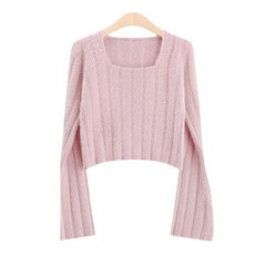 조르지아 스퀘어 크롭 긴팔니트 4color