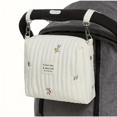 [유모차 파우치] 휴대용 파우치 패브릭 퀼팅 파우치 유모차 악세서리 강아지 웨건 파우치, 1개, 올리브 퀼팅