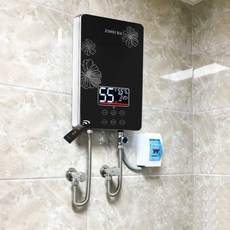 순간 온수기 가열 욕실 주방 소형 보일러 즉석 온수기 전기 순간 온수기, 7000W 블랙 애플형 누전 차단기