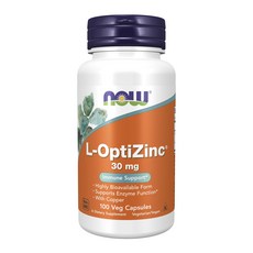 NOW Foods L-OptiZinc優質鋅植物膠囊 30mg, 1罐, 100顆