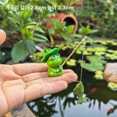 테라리움 개구리 어항 수족관 장식 미니어처 연못 조경 인테리어 소품, 미니 개구리 보물 낚시, 1개, 기본 색상