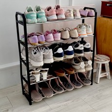 제이토리 조립식 슬림 신발정리대 공간활용 현관 신발장 선반 슈즈 홀더, 신발정리대_블랙 5단 65cm, 1개