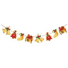 萱寶媽咪baby童裝館 現貨聖誕節派對佈置掛旗 聖誕裝飾拉旗 派對氣氛佈置 客廳店面校園佈置, 031-B款鈴鐺聖誕掛旗, 1個