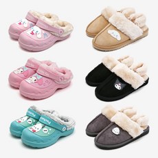 프리프리스 슈즈 25FW 산리오 겨울 털 방한샌들 스웨이드 슬리퍼