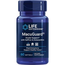 LIFE EXTENSION MacuGuard番紅花蝦紅素軟膠囊, 60顆, 1罐