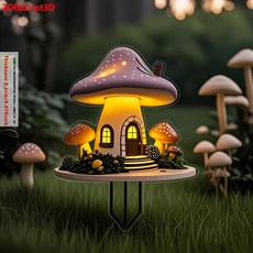 蘑菇屋亞克力庭院地插裝飾, 厚0.2cm_20*15cm, 1套