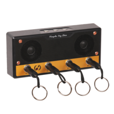 美式風格壁掛式鑰匙收納架 鑰匙收納盒 玄關鎖匙圈收納, 黑色音響造型, 1個