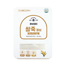 큐브데이 쌀죽 큐브 중기 2단계 (6배죽), 120g, 1개