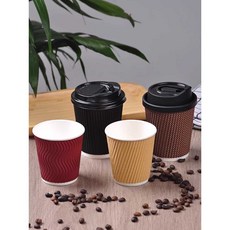 에스프레소 종이컵 테이크아웃 100개 커피 시음 4온스 카페 골덴 블랙 뚜껑 4온스 무지 100개, 4온스 고급 붉은 골판지 컵 100개 × 100개