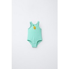 ZARA 2-6세/ 레몬 크로셰 일체형 스윔수트 - 라이트 그린 573476