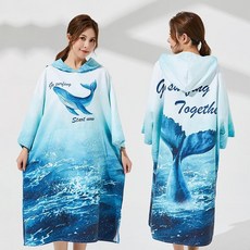 衝浪潛水速幹鬥篷 吸水不掉毛 浴袍 海邊度假沙灘巾