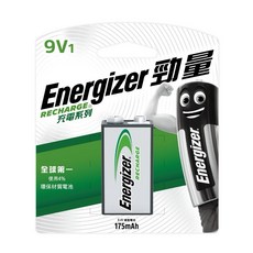 Energizer勁量 高容量鎳氫充電電池9V 175mAh, 1個, 1