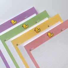 반아리문구점 B5떡메모지 라인(줄)노트 4종(모조지100g), 100매, 노랑