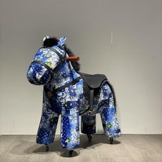 이동식 동물 라이딩 놀이의자 편안한 거실용 체어, 블루데이지포니, 1개