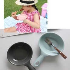 다용도 전자렌인지겸용 손잡이접시 원형접시 무독성 캠핑식기 손잡이 앞접시 간식접시 캠핑접시 5p, 5개