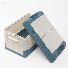 코랙코리아 튼튼한 트렁크 정리함 캠핑폴딩박스, 화이트/블루