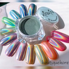 부띠끄코리아 홀로그램 미러파우더 네일글리터 셀프네일 젤네일, 1개, 실버