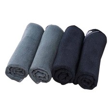 BARISTA比賽專用毛巾 吧台毛巾 咖啡機清潔布 吧檯毛巾 蒸氣管奶泡清潔布 咖啡把手清潔布 抹布 奶茶抹布, 1個, 一包四條(兩黑兩灰)30X30cm