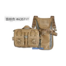 【野戰搖滾】馬蓋先 MAGFORCE 隨行者多功能戰術胸前包 (黑色、暗黑迷彩) 胸包胸掛包側背包登山勤務背包特勤重機肚兜包, 狼棕色