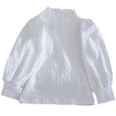 萱寶媽咪 現貨韓版兒童提花長袖上衣 - 女童德絨花邊T恤 針織打底衫