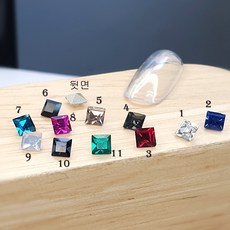 비즈라이프 MC V컷 스톤 1440개, 1봉, 1, 클리어 /4mm사각 10개