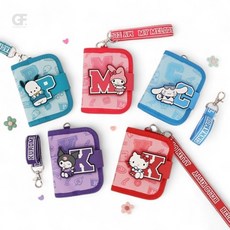 굿포머스 산리오 이니셜 2단 목걸이 지갑 분실방지끈지갑