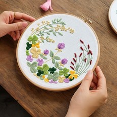 일상플랜 프랑스 자수 DIY 세트, 1개, 고요한 보라빛 정원