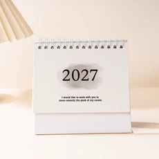 2027년 새 책상 달력 3가지 사이즈(소형 중형 대형) 영어 달력 책 연간 할 일 목록 월간 일일 플래너 시간, 1개, 01 S-Gray