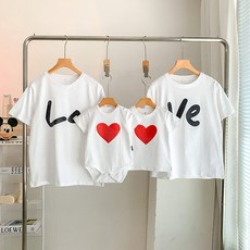 하트 가족티 패밀리룩 가족사진의상