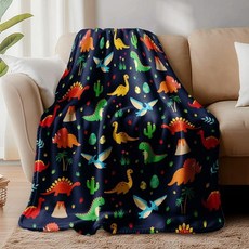 WADORN 공룡 담요 아늑하고 부드러운 잎 코코넛 나무 담요 퍼지 플란넬 플리스 플러시 열대 선물 사무실 거실 소파 침대 의자용 149 x 132.9cm(59 51인치)