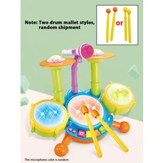 쿠쿠스토어 유아 교육 드럼 세트 1-3세 어린이 마이크 포함 음악 장난감 소녀와 소년 학습 선물, 01 Green