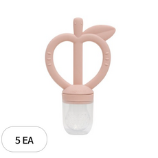 모윰 유아용 애플피치 치발기 과즙망, 피치핑크, 5개