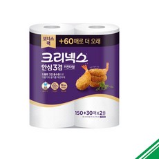 크리넥스 안심프리미엄 3겹 키친타올 (150매+30매x2롤) 4개, 2롤